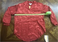 NWT 1990s RED SATIN BLOUSE CARIBOU SIZE 8