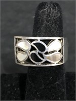 .925 STERLING SILVER RING WITH BLACK ONYX AND MOTH