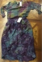 NWT VINTAGE 1990s TIE DYED TOP AND SKIRT  M