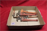 Box of Pipe Wrenches