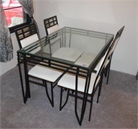 Glasstop Table & 4 Chairs 32" X  48"