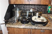 Lot of Misc. Pots, Pans and Electric Skillet