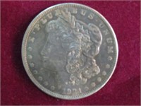 1921 P MORGAN SILVER DOLLAR AU TONED
