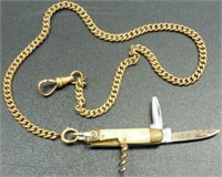 Vintage Simmons A&Z Curb-Link Pocket Watch Chain