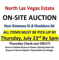 ON-SITE AUCTION - NORTH LAS VEGAS -PICK-UP 7/23/20