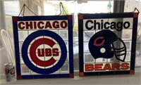 808 - CHICAGO BEARS & CUBS WALL HANGINGS