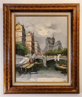 808 - SIGNED & FRAMED CANAL WALL ART