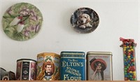 808 - COLLECTABLE TINS & WALL PLATES