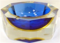 Art Glass Octagonal Ashtray - Measures 5-3/4"