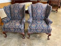 MATCHING PAIR HICKORY CHAIR WING BACK CHAIRS