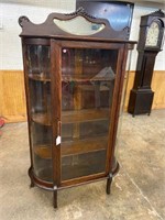 OAK BOW GLASS CHINA CLOSET