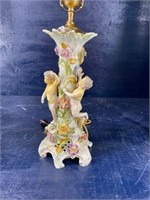 TALL DRESDEN PORCELAIN DECORATED LAMP
