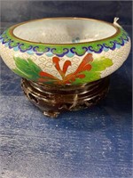 CLOISONNE BOWL ON STAND