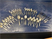 55 PIECES OF STERLING TOWLE ROSE SOLITAIRE