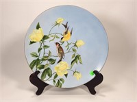 Limoges charger-yellow flowers and birds -
