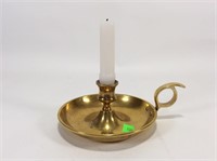 Brass saucer candlestick 6” dia.
