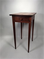 Cherry 1 drawer bedside table, thin tapered legs,