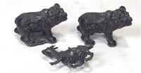 2 small iron bears – 2.5”l/goat – bent legs 2.5”
