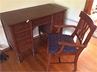 Antique desk and arm chair