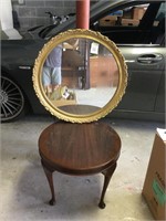 End Table and Round Mirror