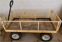 808 - YELLOW METAL WAGON FOR YARD WORK