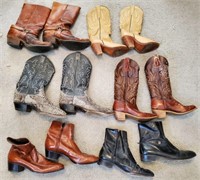 808 - LOT OF 6 PAIRS OF BOOTS SIZE 9.5 E