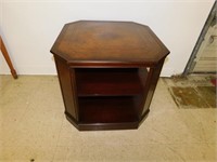 Leather Inset table Matches lot 15F. 22" T, 24"