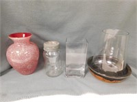 Improved Corona Jar 9" T, 6" W. Art glass vase