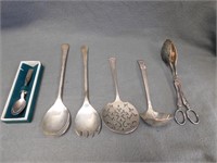 Flatware 6 items. Largest are 9.5" T, 2" W. Salad