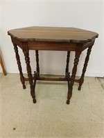 Antique oak Scalloped Table 29" T, 32" L, 20" W.