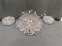 Punch Bowl Set Punch bowl, 7" T, 11.5" W. Under