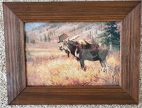 Framed art moose