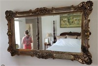 Large ornate beveled mirror