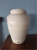 Large white double handled pottery urn
