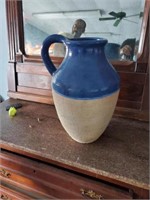 Large blue and White pottery pitcher
