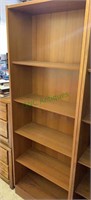 five shelf wood bookcase, with adjustable
