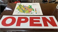two large open signs, and a proposed land-use