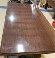 Executive office table, faux wood grain top,