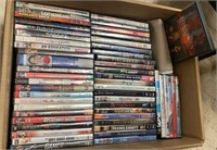 Box of 50 movie DVDs in the boxes (622)