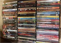 Box lot of over 110 movie DVDs, some foreign