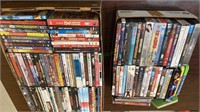 2 Boxes of about 120 movie DVDs and the box, a