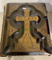 Large antique circa 1880 holy Catholic Bible,