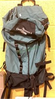Camp trails green and black backpack, with