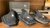 Three professional hand gun holsters, uncle