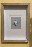 Modern framed crystallized geode stone, with a
