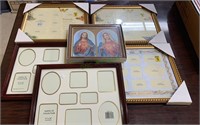 Five photo frames, 11 x 14“ in a framed religious