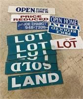 Set of realtor signs, lot signs,  land sign sold
