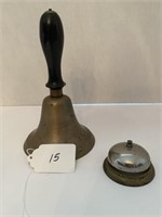 Brass School Bell with Wooden Handle, & Store