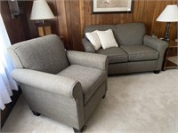 Like New 2 Cushion Love Seat and Matching Chair