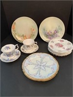Assorted Decorated China & 2 Cups/ Saucers
